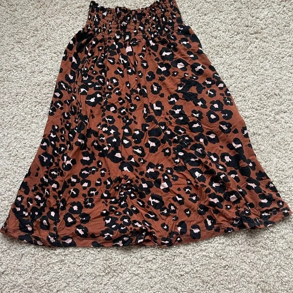 Merrick White Collection Brown Leopard Print A-Line Skirt - Picture 3 of 4